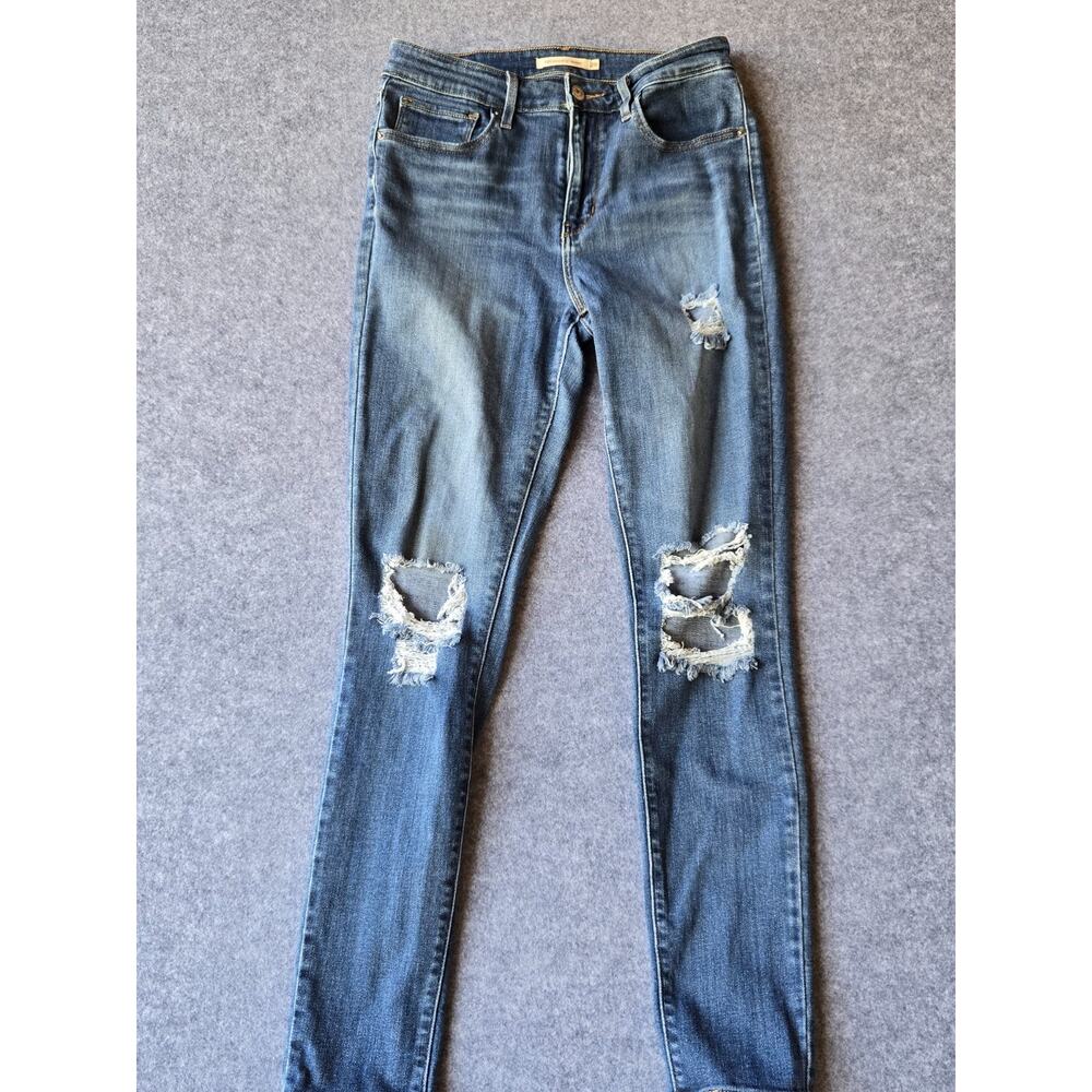 Levi's 721 Jeans Women's Size 28 Blue High Rise Skinny Distressed Medium Wash